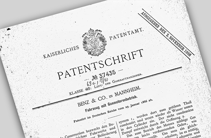 Patent "Fahrzeug mit Gasmotorenbetrieb"